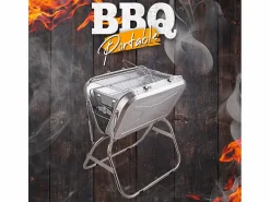 AHD Barbacoa | Barbacoa portátil con parrilla de carbón plegable Beech