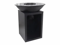 Barbacoa plancha brasero a carbón y madera con compartimento 80 x 80 x 96 IGNOS < Vente-unique Online