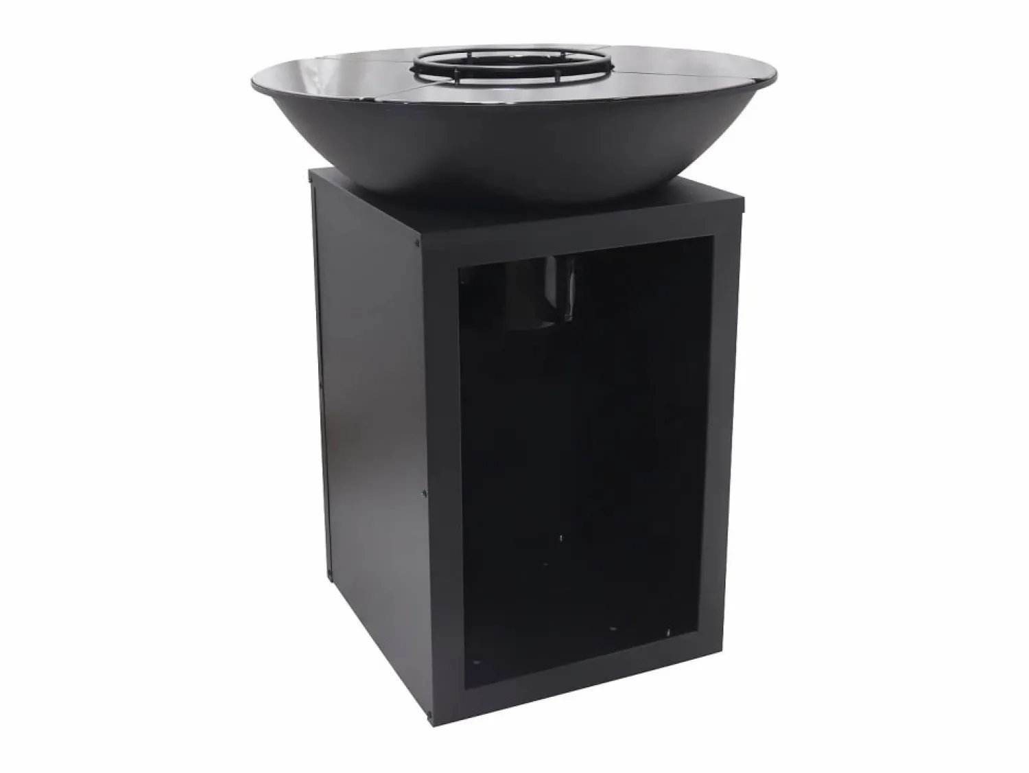 Barbacoa plancha brasero a carbón y madera con compartimento 80 x 80 x 96 IGNOS < Vente-unique Online