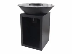 Barbacoa plancha brasero a carbón y madera con compartimento 80 x 80 x 96 IGNOS < Vente-unique Online