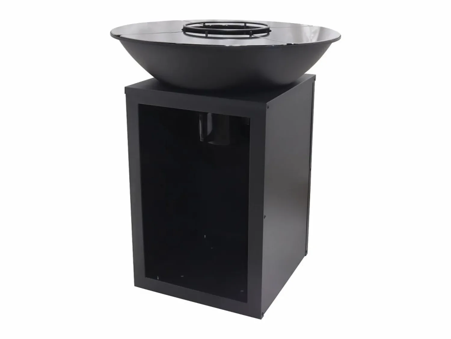 Barbacoa plancha brasero a carbón y madera con compartimento 80 x 80 x 96 IGNOS < Vente-unique Online