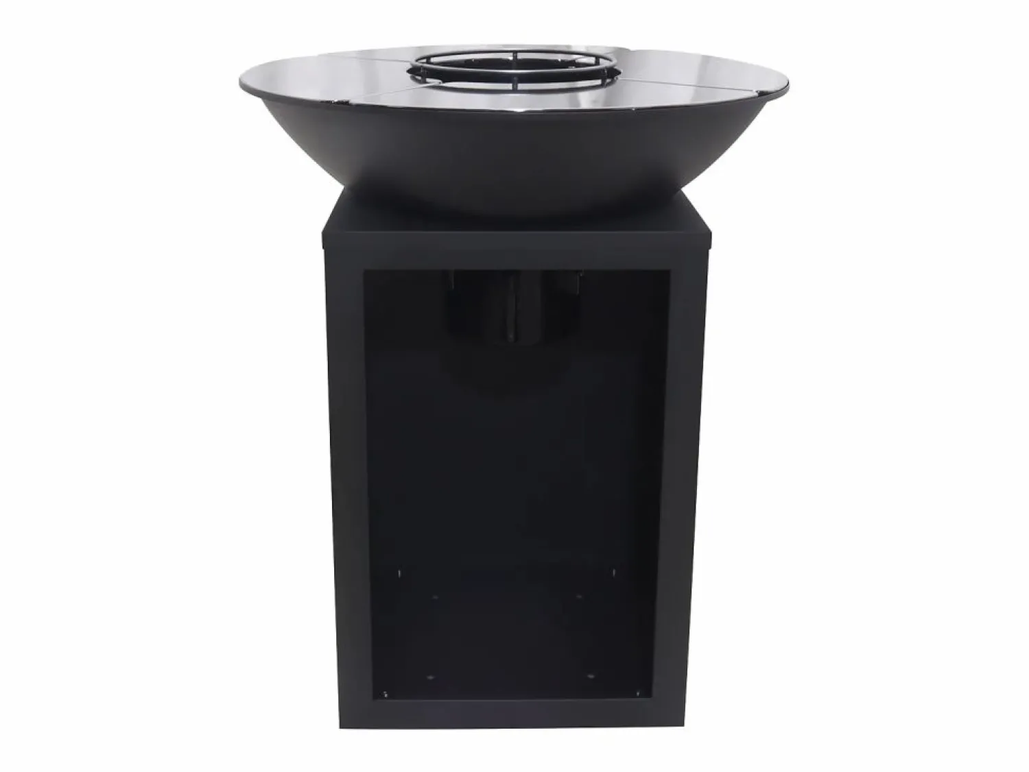 Barbacoa plancha brasero a carbón y madera con compartimento 80 x 80 x 96 IGNOS < Vente-unique Online