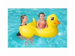 Bestway Accesorio Piscina|Deportes Náuticos * Barca Hinchable Infantil Pato 111x98x51 cm con Sonido Divertido Mayores de 3 Años Amarillo