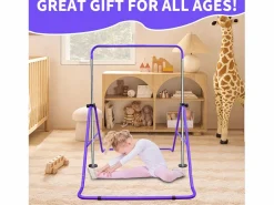 Aparato De Musculación * Barra de gimnasia extensible para niños, regulable en altura, de acero, color morado (145x100x130 cm) Violeta