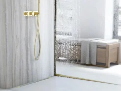 Barra De Caída Del Plato De Ducha 120Cm Left Brush Gold < Rea Online