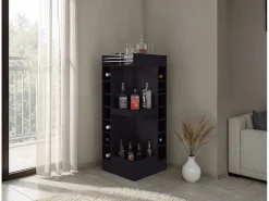 Botellero|Accesorios Para Vino Y Bar * Barra de esquina Lyman, wengué Marru00f3n chocolate
