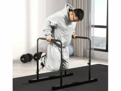 Aparato De Musculación * Barras de inmersión de acero, negras, antideslizantes y regulables en altura para entrenamiento muscular (70x50x100 cm) Negro
