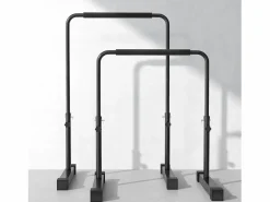 Aparato De Musculación * Barras de inmersión de acero, negras, antideslizantes y regulables en altura para entrenamiento muscular (70x50x100 cm) Negro
