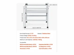 Base de Lavadora SucceBuy Soporte para Lavadora (123 x 63,5 cm, 268 kg, Doble Estante) <