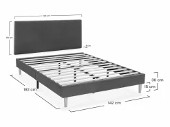Base tapizada + cabecero Bari 140x190 cm Teja < VS Venta-stock Online