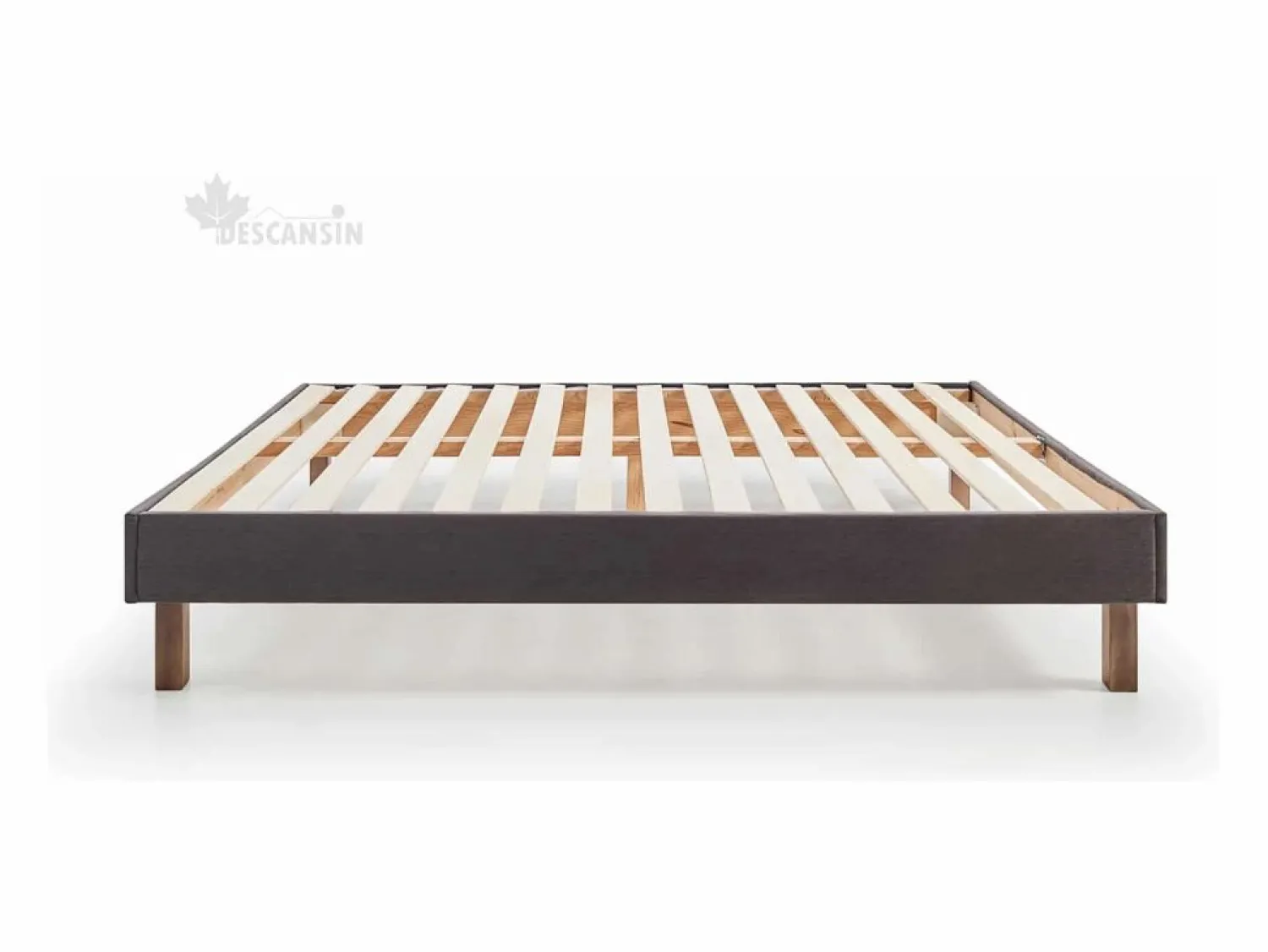 Base De Cama De Láminas * Base Tapizada Con Patas | Medidas 135x190 | Base francesa Descansin | Lujo a tu Alcance Gris
