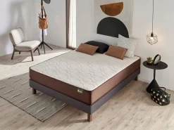 Base De Cama De Láminas * Base Tapizada Con Patas | Medidas 135x190 | Base francesa Descansin | Lujo a tu Alcance Gris