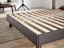 Base De Cama De Láminas|Somier - 180X200Cm * Base Tapizada Con Patas | Medidas 180x200 | Base francesa Descansin | Lujo a tu Alcance Gris