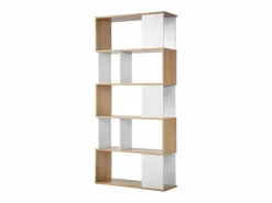 Calicosy Librería | Biblioteca Decoración Blanca y Roble - L80 x H173,5 cm
