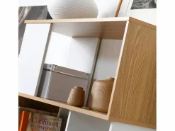 Calicosy Librería | Biblioteca Decoración Blanca y Roble - L80 x H173,5 cm