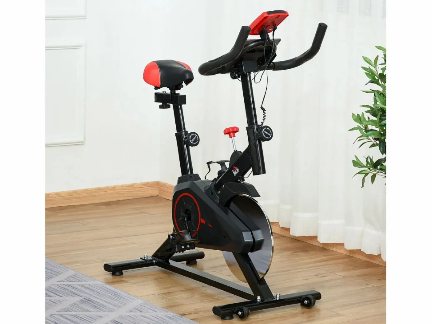 Bicicleta Estática * Bicicleta estática con pantalla LCD, asiento regulable y resistencia regulable, acero, color negro (85x46x114cm)