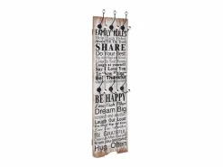 Borghild Perchero de pared FAMILY RULES con 6 ganchos 120x40 cm < Garden Furniture Best