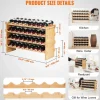 Botellero * Botellero Apilable SucceBuy de 4 Niveles para 36 Botellas, de Madera de Bambú Natural