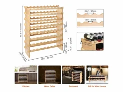 Botellero | Botellero de Bambú SucceBuy de 8 Niveles para 72 Botellas, Apilable y Modular.