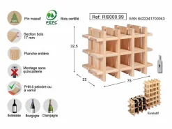 Astigarraga Botellero|Accesorios Para Vino Y Bar | Botellero de pino macizo 9 botellas