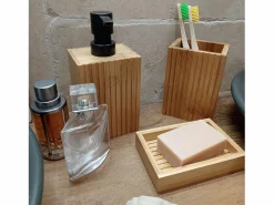 5five Accesorios De Wc * Bote y escobilla wc en bambú Beige