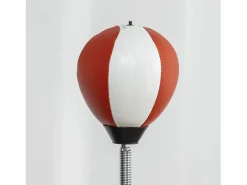 Aparato De Musculación * Boxeador de pie con dos Speedballs, soporte de reflejos, ajustable 140-205 cm, piel sintética, color (84x36x140-205 cm) Negro