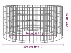 vidaxl Brasero | Brasero de gaviones hierro galvanizado Ø100 cm