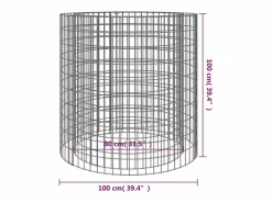 vidaxl Brasero * Brasero de gaviones hierro galvanizado Ø100 cm Plateado