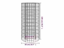 vidaxl Brasero * Brasero de gaviones hierro galvanizado Ø50 cm Plateado