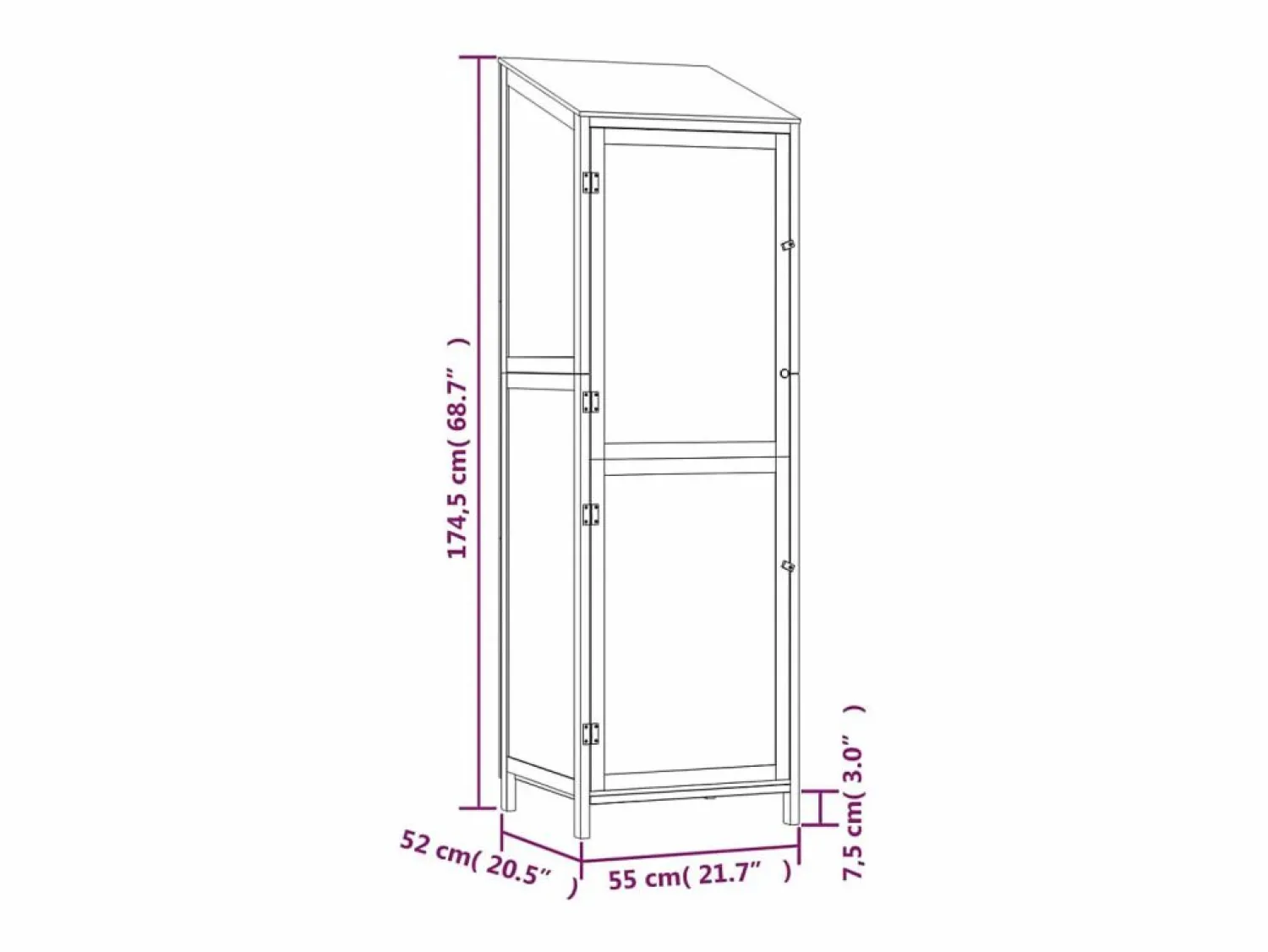 Bristol Cobertizo de jardín madera maciza de abeto 55x52x174,5 cm < Garden Furniture New
