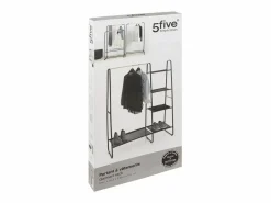 5five Burro Para Ropa | Burro de Ropa 1 Barra 4 Estantes Metal 150x102 cm