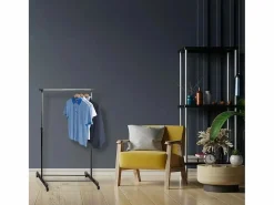 Burro Para Ropa * Burro/perchero con ruedas inox/ 90/160x80x42 cm Negro