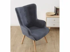 Butaca de 95x71x75 cm con reposabrazos en color y patas de madera marrones Dakota < Cambia tus muebles Clearance