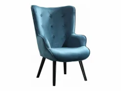 Butaca de 95x71x75 cm con reposabrazos en color turquesa y patas de madera negras Dakota < Cambia tus muebles Hot