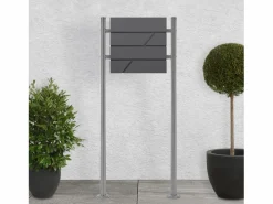 Buzón correos acero antracita casillero depósito periódico con soporte plateado < ML-DESIGN Outlet