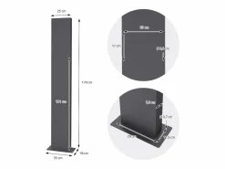 Buzón correos acero gris claro casillero depósito periódico soporte cartas 170cm < ML-DESIGN Discount