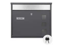 Buzón de acero inoxidable montado en pared antracita moderno casillero de correo < ML-DESIGN Outlet