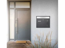 Buzón de acero inoxidable montado en pared antracita moderno casillero de correo < ML-DESIGN Outlet