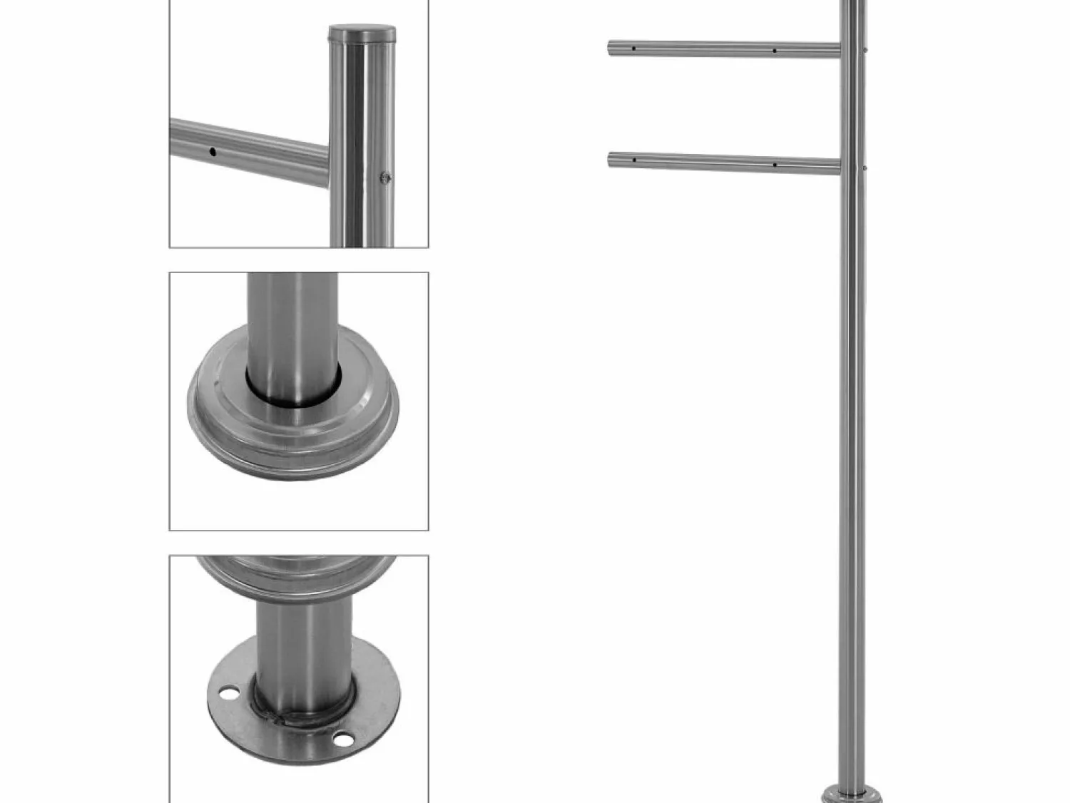 Buzón de correos con soporte con compartimento para periódicos antracita mate < ML-DESIGN
