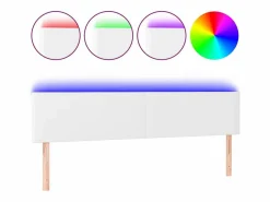 Cabecero con LED cuero sintético 160x5x78/88 cm < vidaxl Online