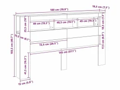 Cabecero con LED madera de ingeniería 180x18,5x103,5 cm < vidaxl Hot