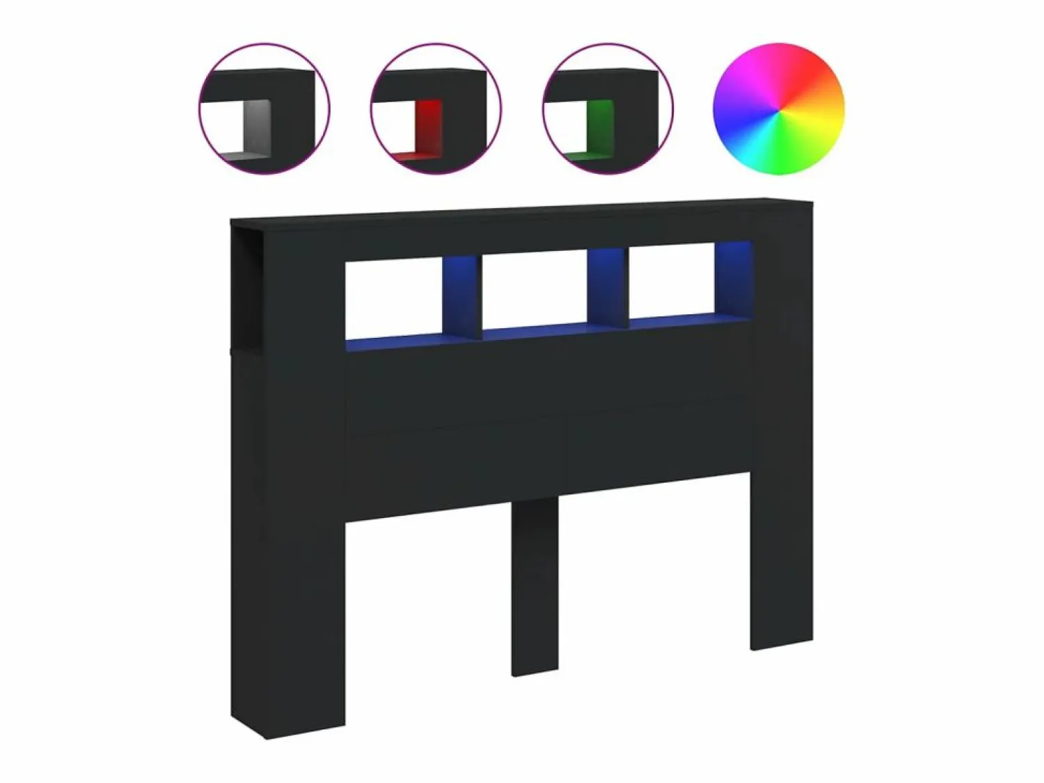 Cabecero con LED madera de ingeniería 140x18,5x103,5 cm < vidaxl New