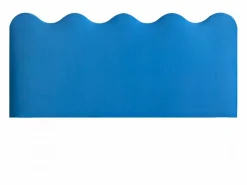 Cabecero Y Puente De Cama | Cabecero tapizado forma ondulada azul prussia 160x73,5cm