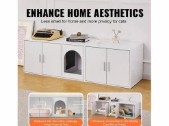 Caja de Arena para Gatos SucceBuy, Muebles Ocultos de Madera, 57,9 Pulgadas, Color < Best