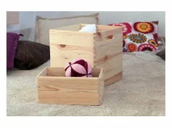 Astigarraga Cesta * Caja de madera 30 x 20 x 14 cm Beige