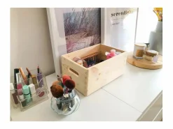 Astigarraga Cesta * Caja de madera 30 x 20 x 14 cm Beige