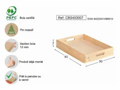 Caja de madera 40 x 30 x 7 cm < Astigarraga Sale