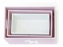 Accesorios De Almacenaje * Cajas set de 3 MDF 15x40x28/13x35x23/11x30x18cm Rosa