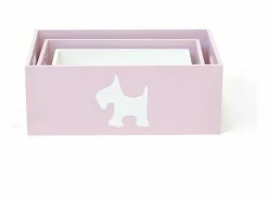 Accesorios De Almacenaje * Cajas set de 3 MDF 15x40x28/13x35x23/11x30x18cm Rosa