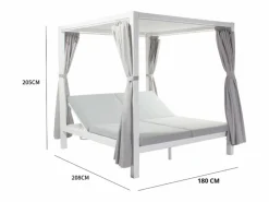 Concept-Usine Tumbona * Cama de jardín de 2 plazas CORDOUE Blanco